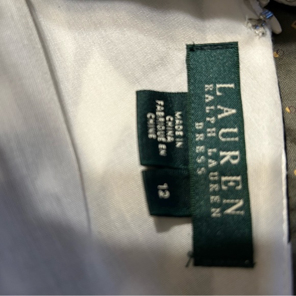 Ralph Lauren Dress White Black Floral Stretch Cotton Washable, Sz 12 - Picture 3 of 5